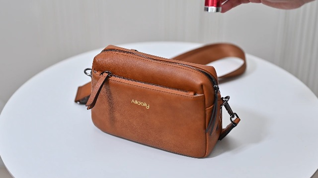 Alldaily Small Triple Zip Crossbody Purse for Women, Vegan Leather